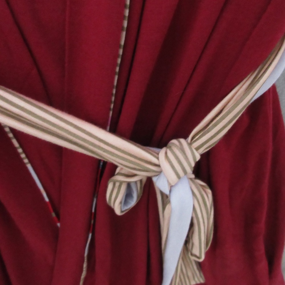 Hale Bob Robe Medium Red Bamboo Spandex Tie Waist Soft Cool Organic NWT - Picture 3 of 13